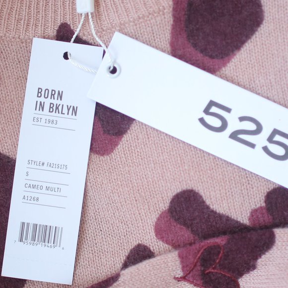 NWT Leopard 100% Cashmere Purple Pink Sweater. - Picture 9 of 11